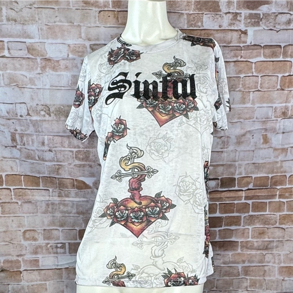 Affliction Sinful Tee - White and Red